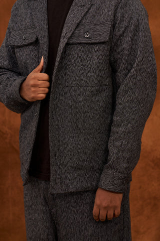 Black/Grey Marble Fugu Overshirt