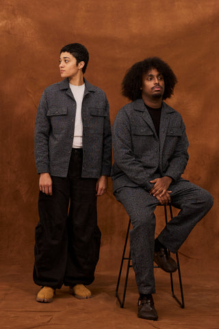 Black/Grey Marble Fugu Overshirt