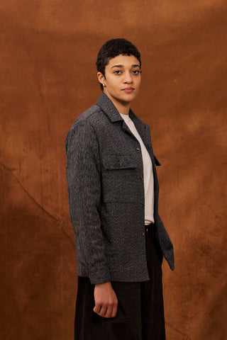 Black/Grey Marble Fugu Overshirt