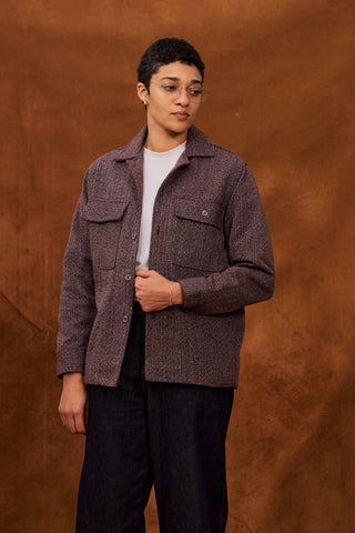 Dark Maroon Marble Fugu Overshirt