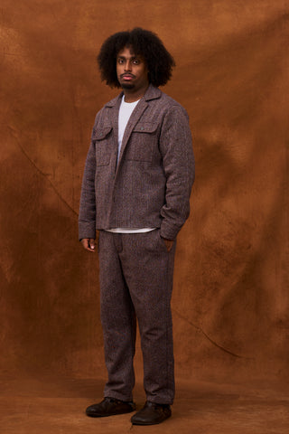 Dark Maroon Marble Fugu Overshirt