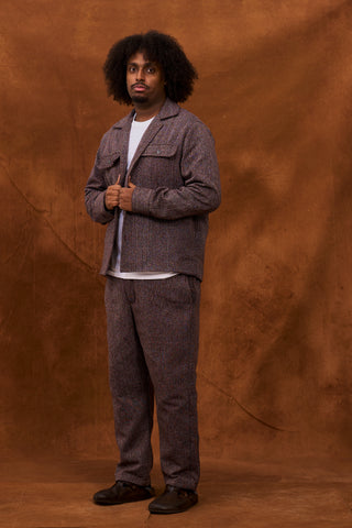 Dark Maroon Marble Fugu Overshirt