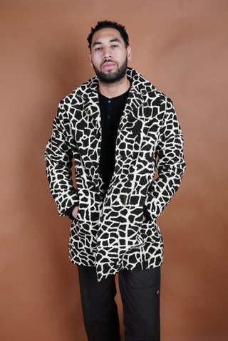 Giraffe Print Bogolan Trench