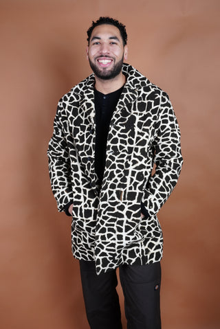 Giraffe Print Bogolan Trench