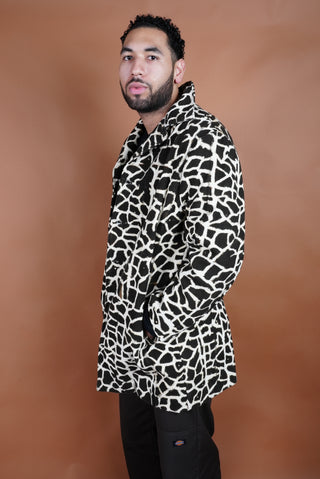 Giraffe Print Bogolan Trench