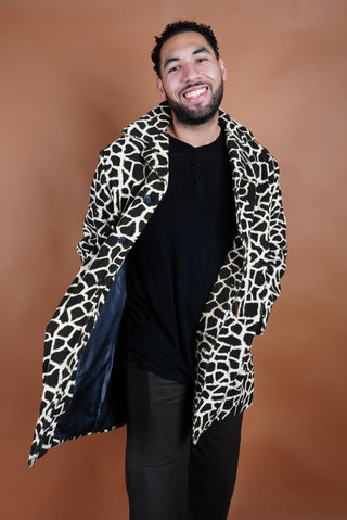 Giraffe Print Bogolan Trench