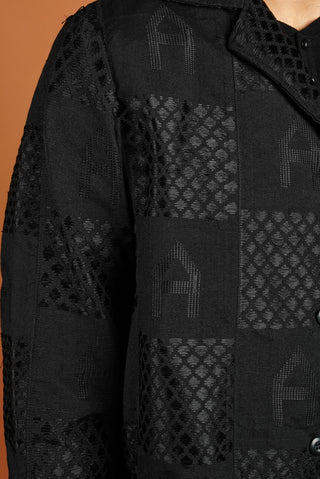 Black Kente Trench Coat