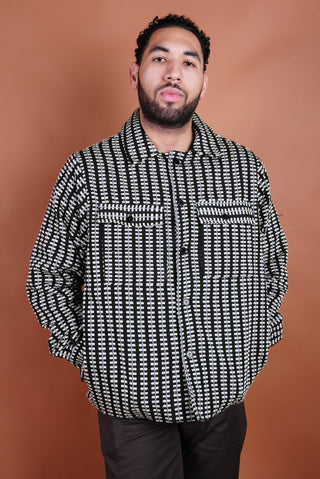 Black/Shimmer Woven Overshirt