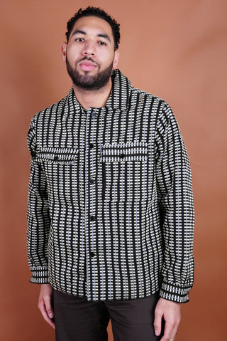 Black/Shimmer Woven Overshirt