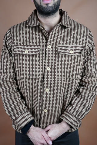 Brown/Tan Woven Overshirt