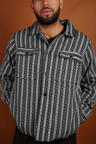 Black/White Woven Overshirt