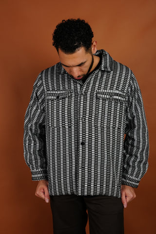 Black/White Woven Overshirt