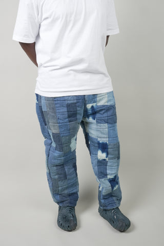 Upcycled Denim/Indigo Quilted Pants