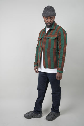 Green and Brown Fugu Overshirt