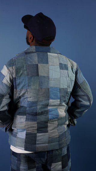 Upcycled Denim/Indigo Quilted Overshirt