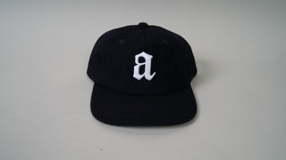 Wool Lower Case A StrapBack Hat (Dark Blue)