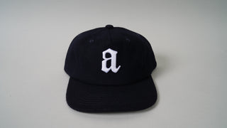 Wool Lower Case A StrapBack Hat (Dark Blue)