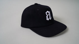 Wool Lower Case A StrapBack Hat (Dark Blue)