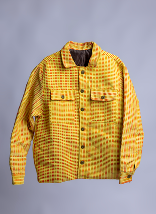 Fugu Double Weave Overshirt in Gold/Orange