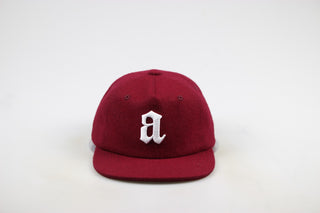 Wool Lower Case A StrapBack Hat (Maroon)