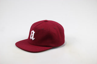 Wool Lower Case A StrapBack Hat (Maroon)