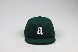 Wool Lower Case A StrapBack Hat (Dark Green)