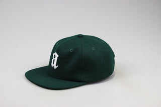 Wool Lower Case A StrapBack Hat (Dark Green)