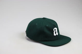 Wool Lower Case A StrapBack Hat (Dark Green)