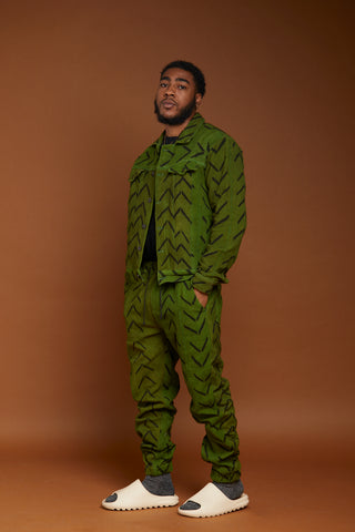 Green Bogolan/Mudcloth Jogger Pants