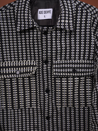 Black/Shimmer Woven Overshirt