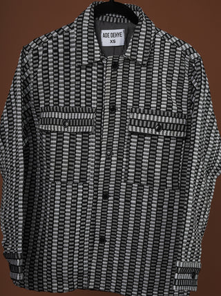 Black/White Woven Overshirt