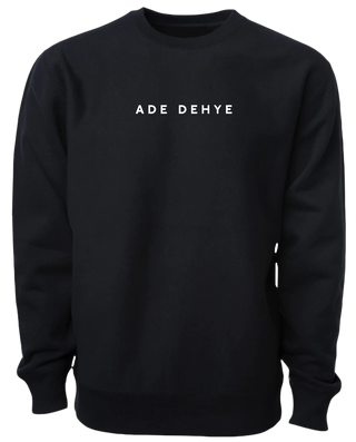 Black Ade Dehye Embroidered Crew Neck Sweater